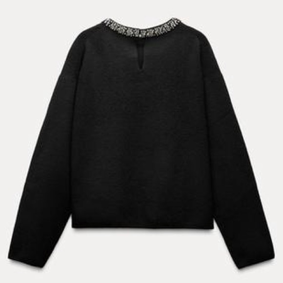 ZARA JEWEL COLLAR KNIT SWEATER - Picture 3 of 5